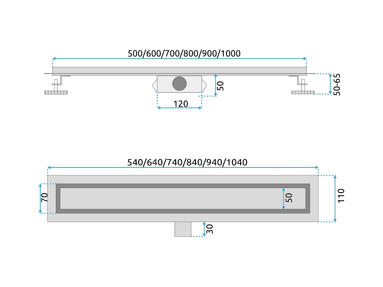 Lineaire Afvoer Rea Neox 100 Brushed Gold