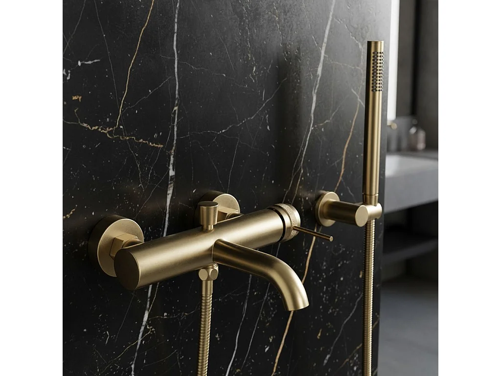 Torneira Para Banheira Rea Lungo Grip Brush Gold