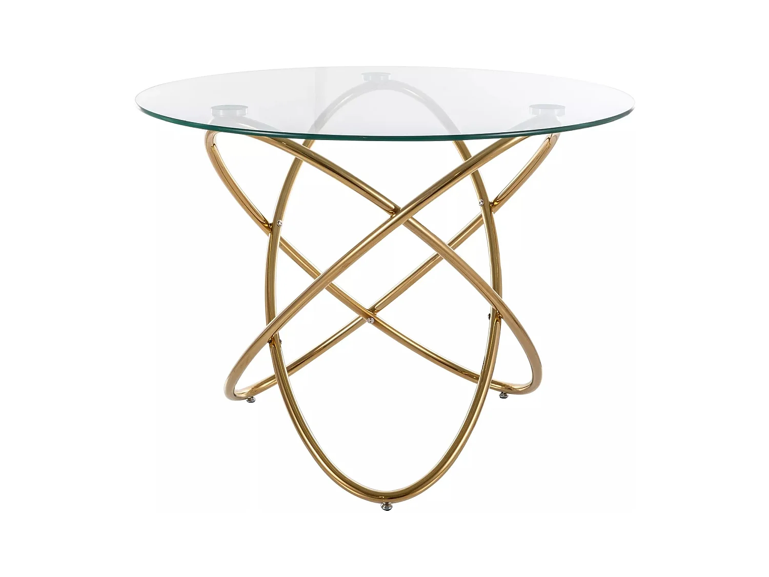 Table à manger Orbit/Verre/Métal précieux/Ronde/Or