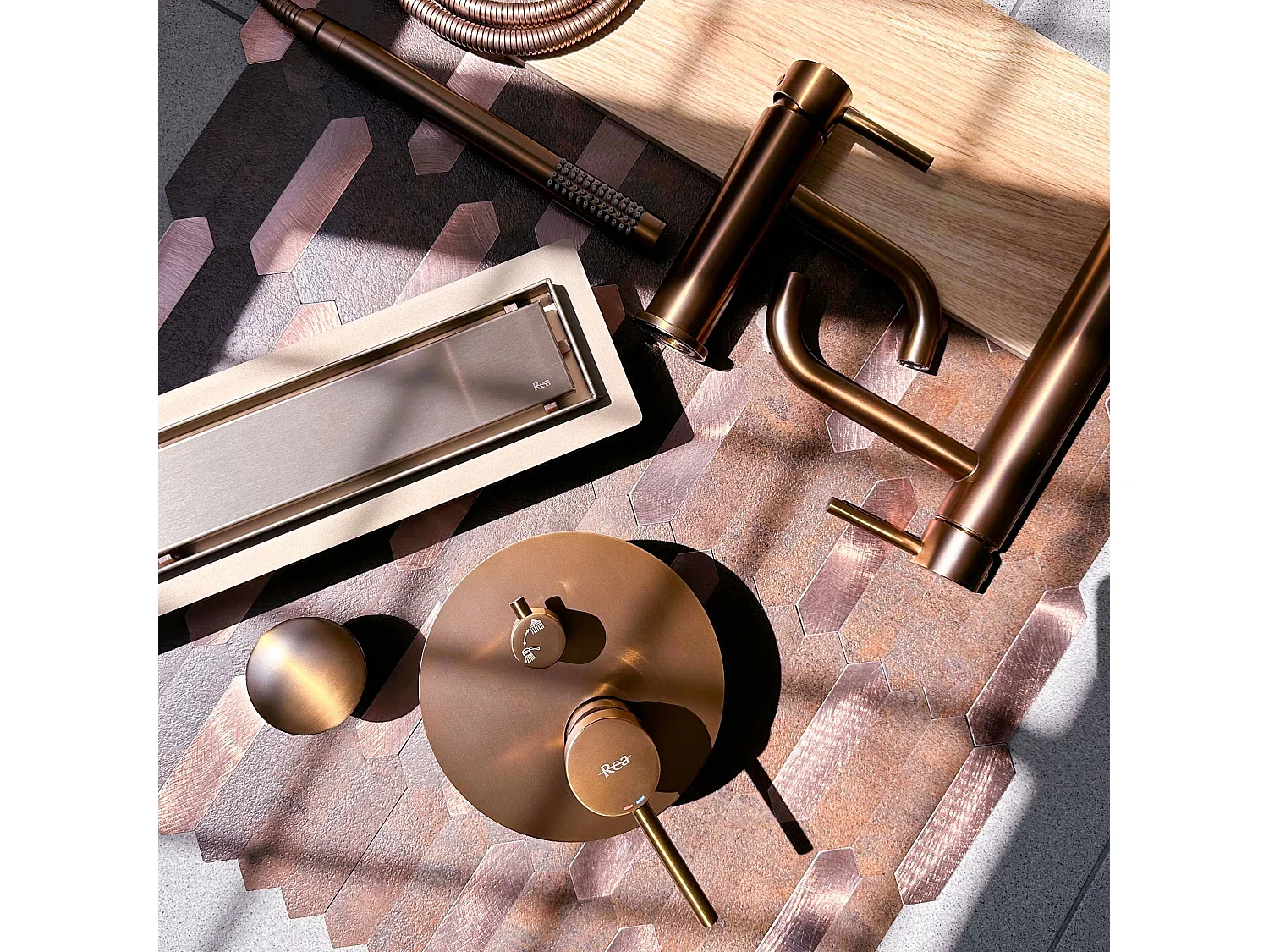 Drain Linéaire Rea Neox 50 Brush Copper