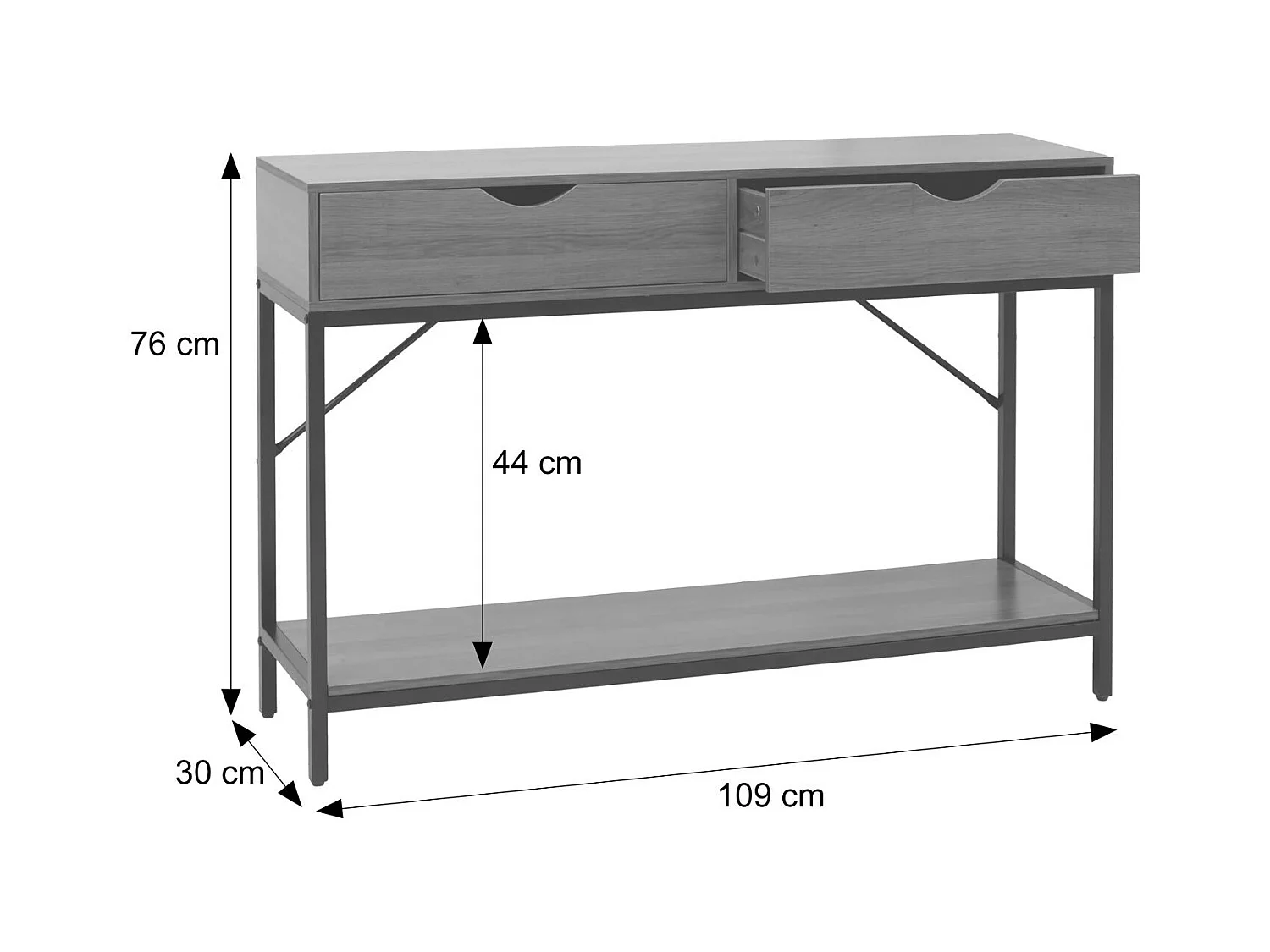 Mesa consola MCW-O76,  castanho-avermelhado
