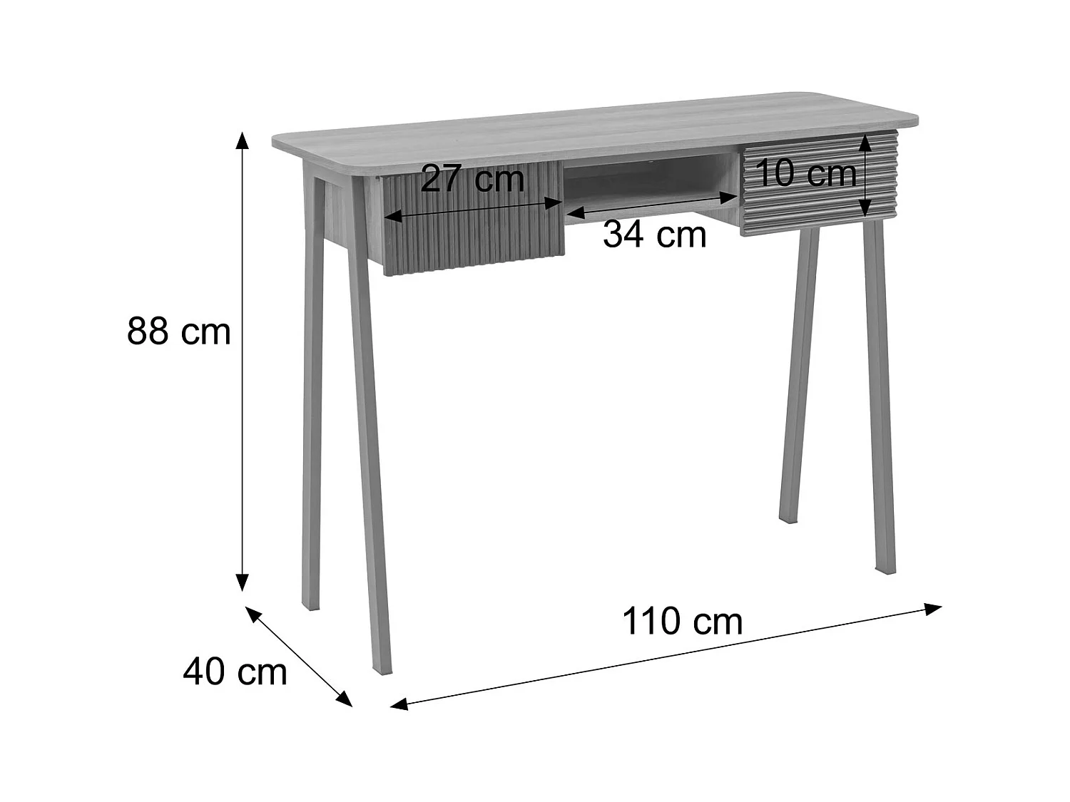 Console MCW-O40,  aspect noyer