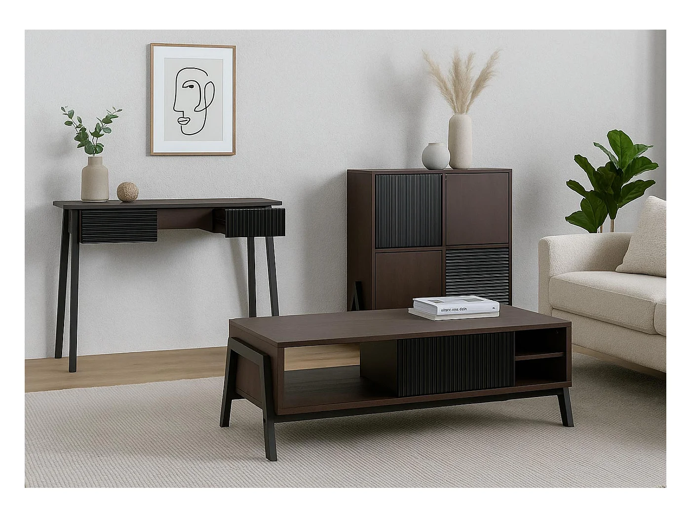 Console MCW-O40,  aspect noyer