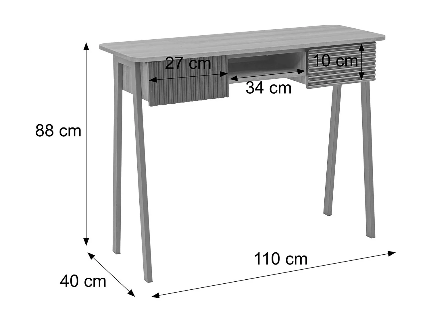 Console MCW-O40,  aspect noyer