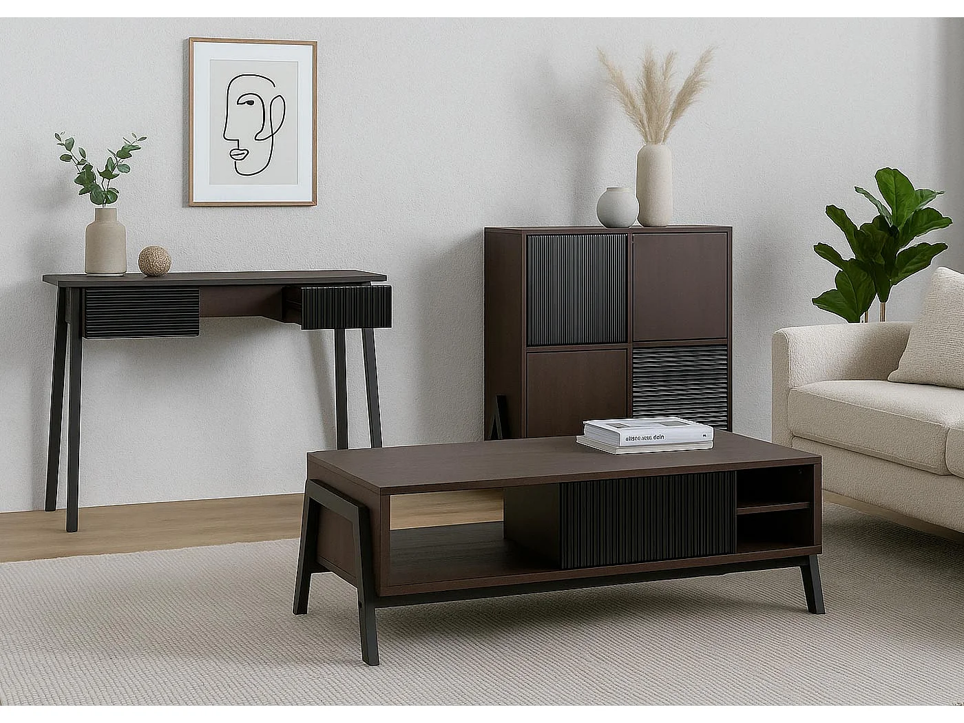 Console MCW-O40,  aspect noyer