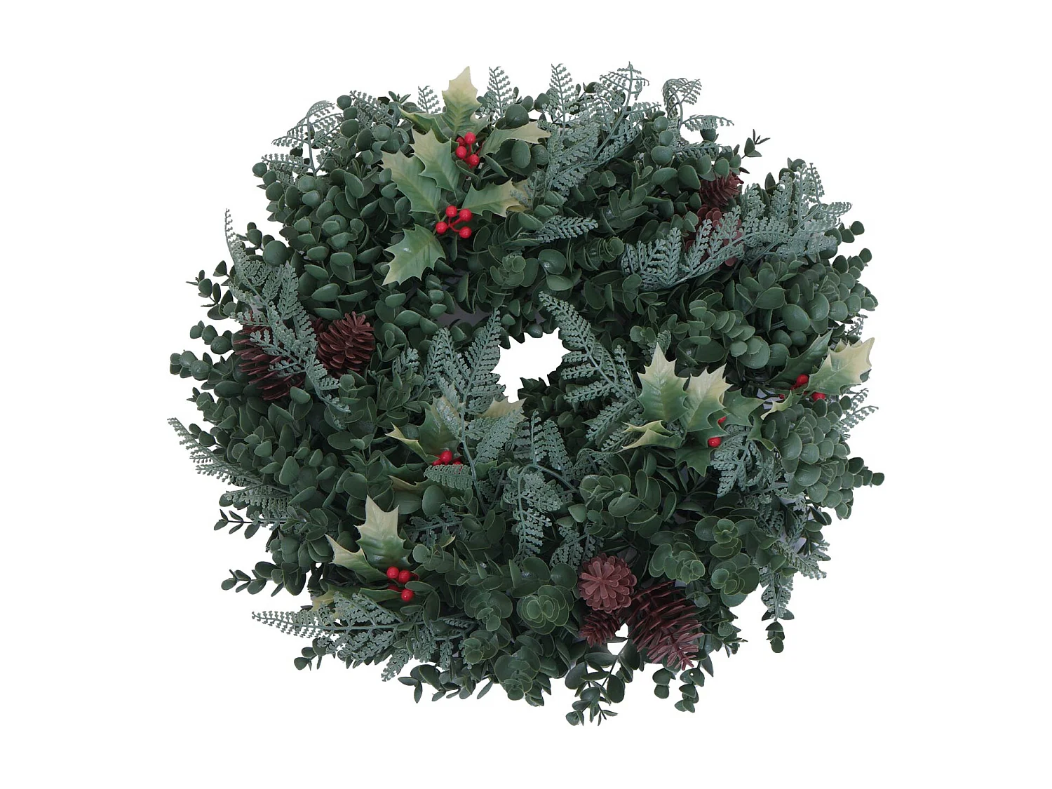 Couronne artificielle MCW-O98,  verte avec des baies rouges