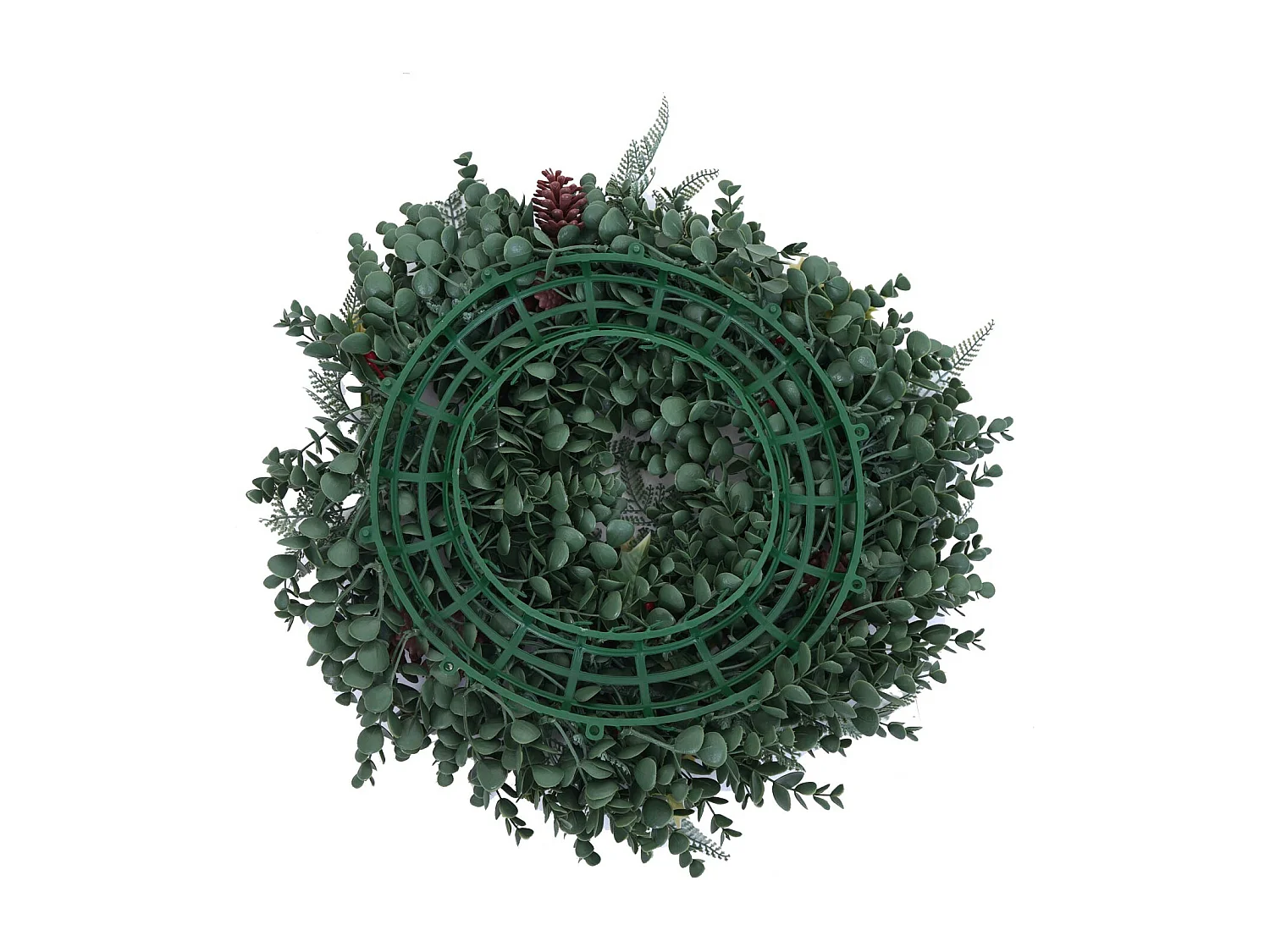 Couronne artificielle MCW-O98,  verte avec des baies rouges