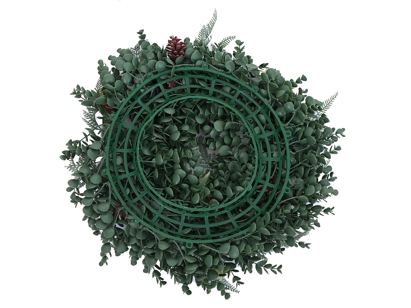 Couronne artificielle MCW-O98,  verte avec des baies rouges