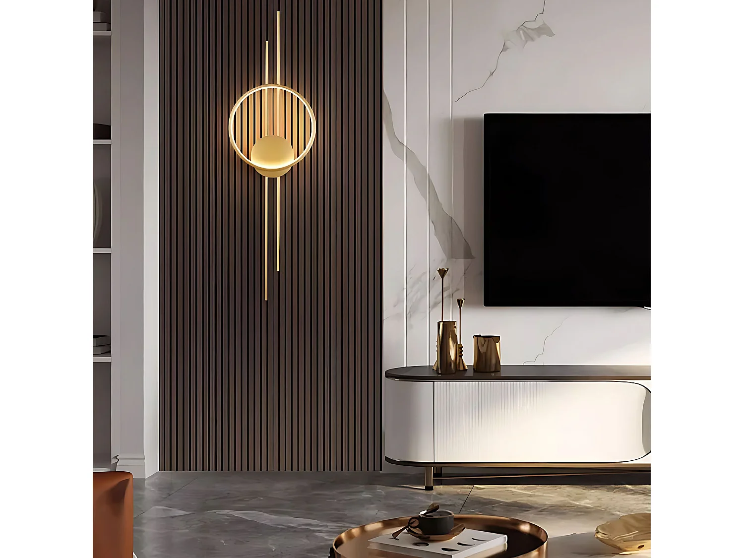 Lâmpada De Parede Toolight App1781-W Led Brush Gold