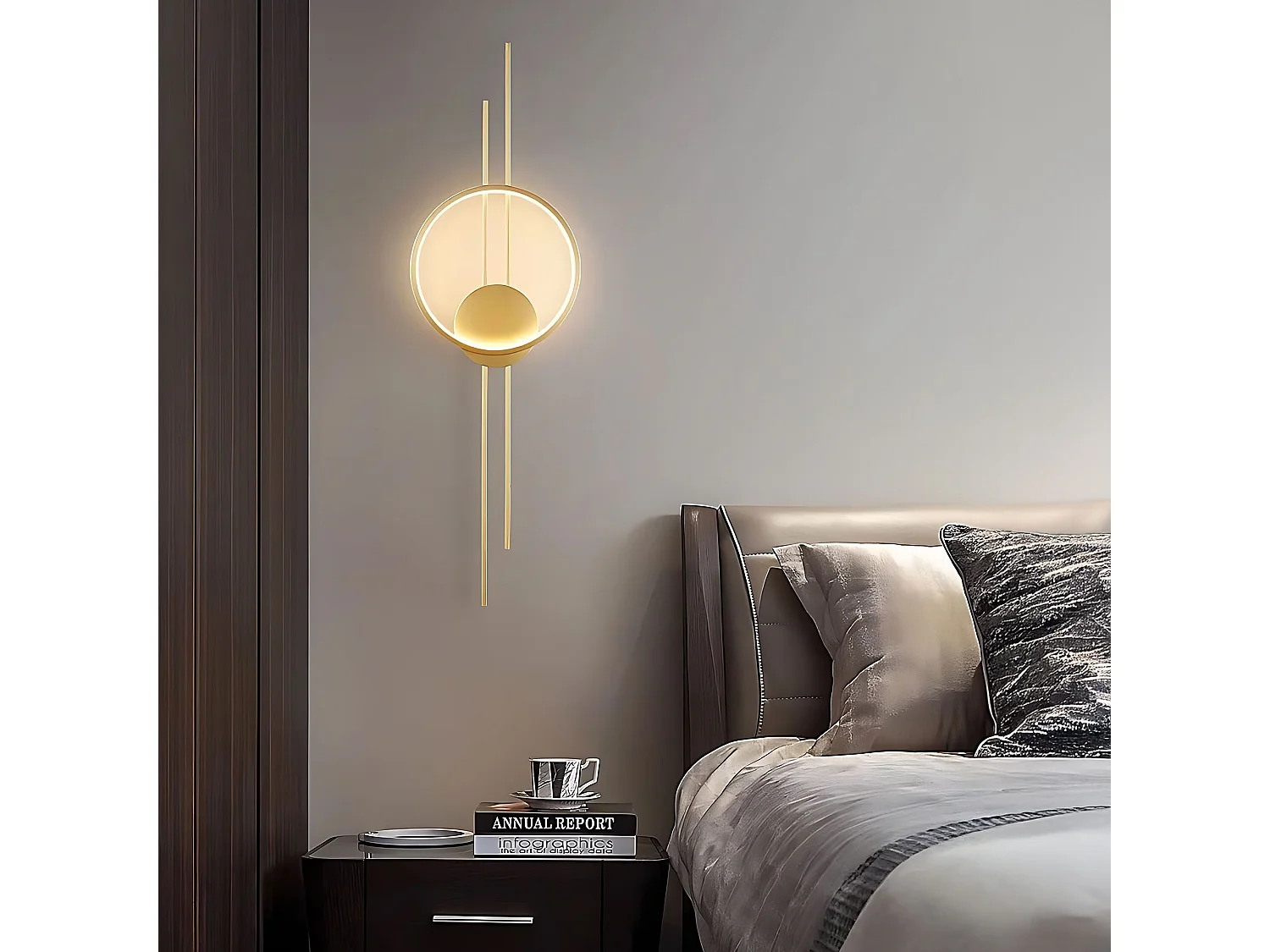 Lâmpada De Parede Toolight App1781-W Led Brush Gold