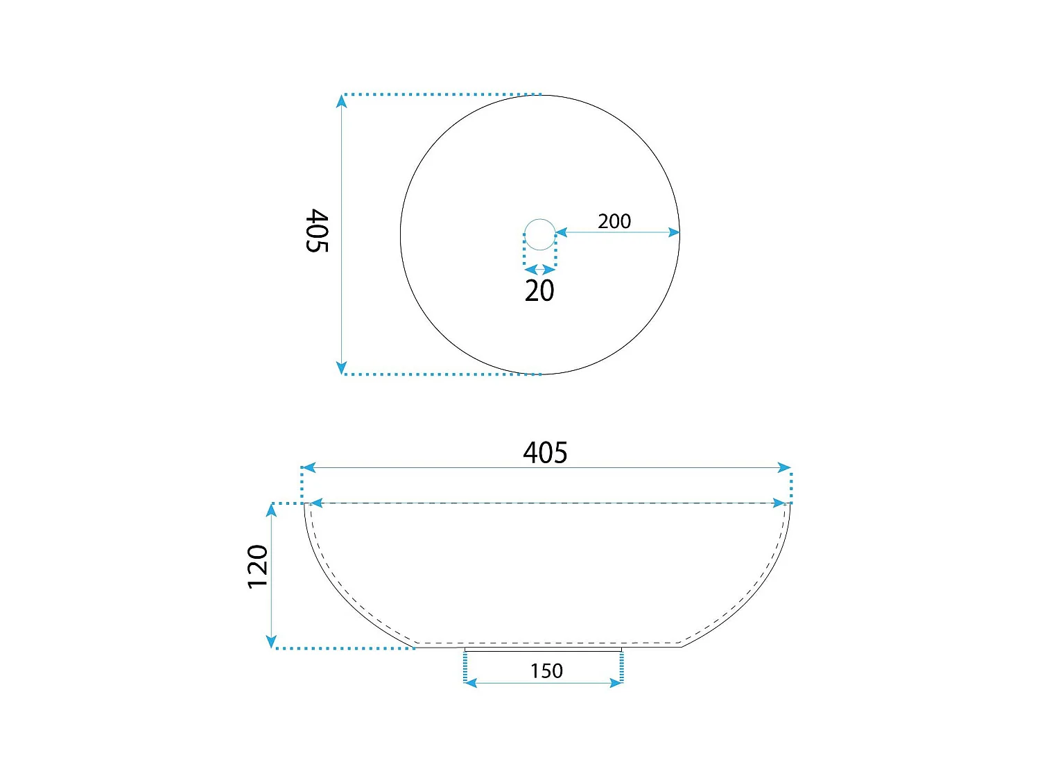 Aufsatzwaschbecken Rea Anika Round White