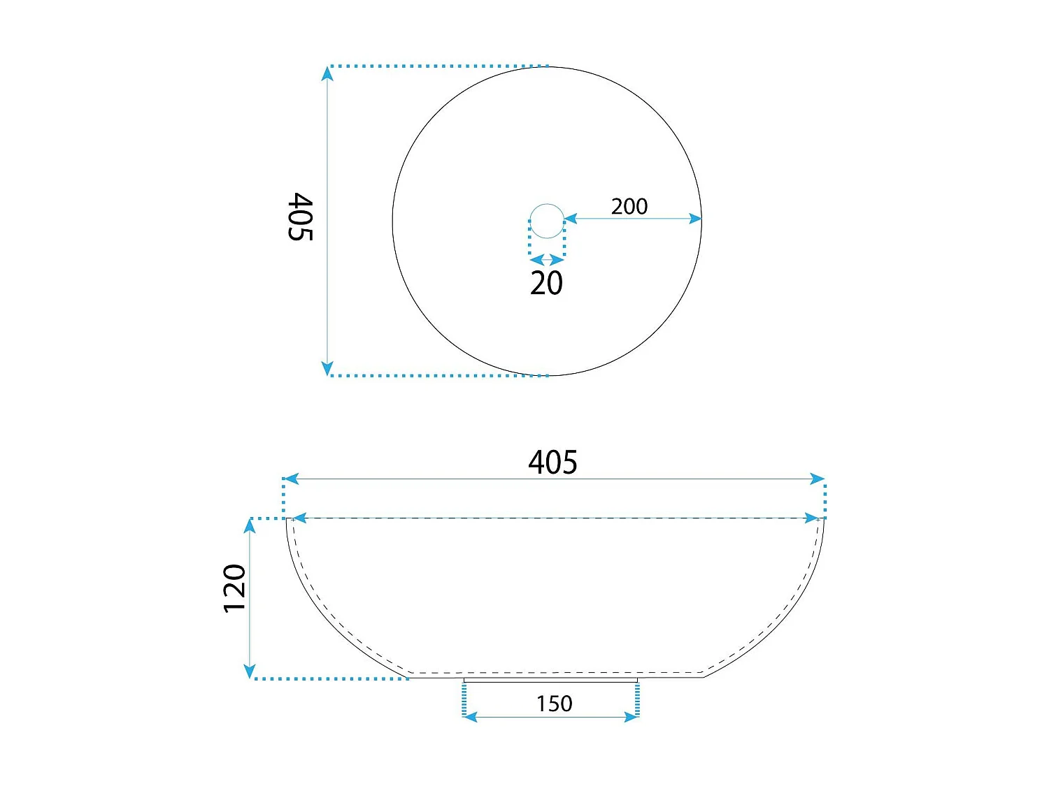 Vasque À Poser Rea Anika Round White