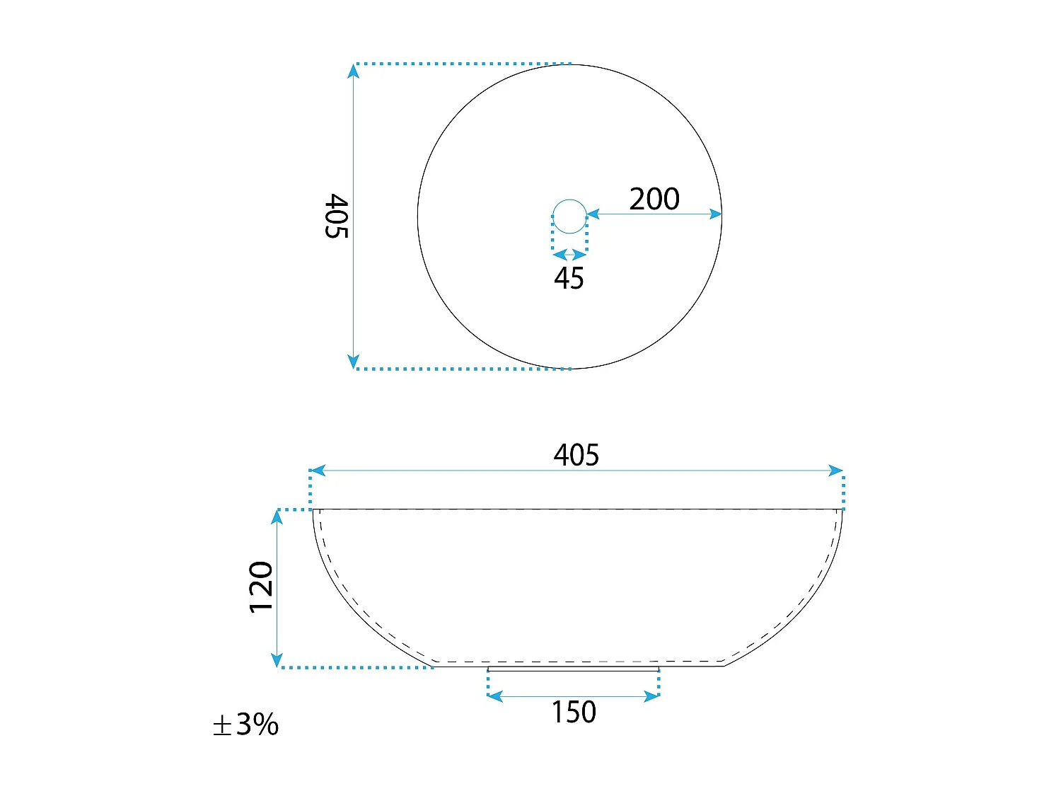 Opzetwastafel Rea Anika Round White