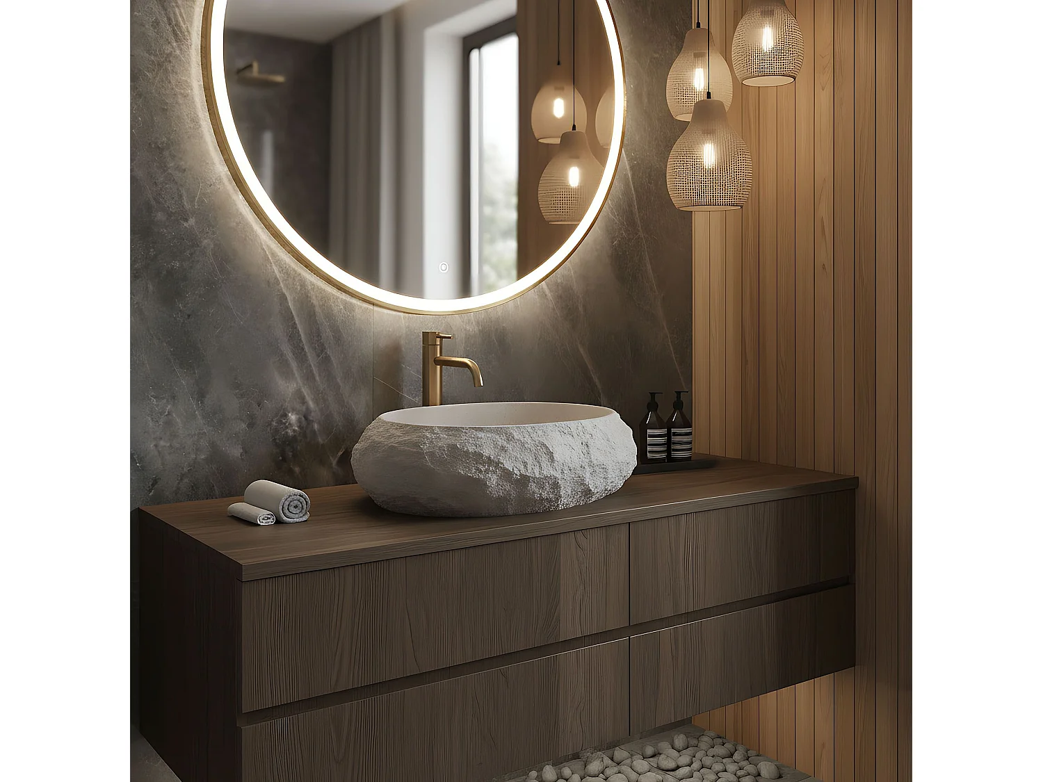 Opzetwastafel Rea Mika Beige