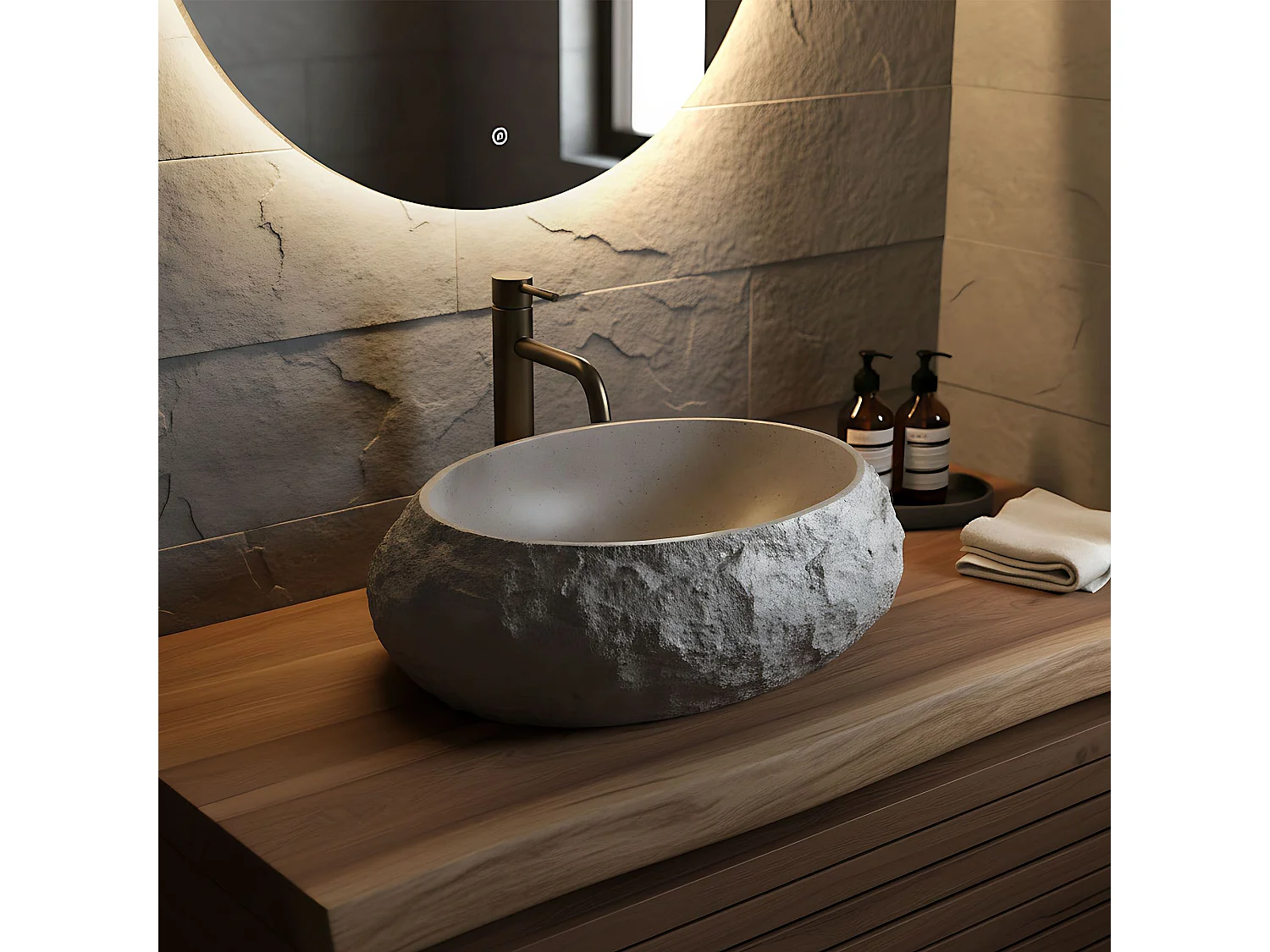 Vasque À Poser Rea Mika Beige