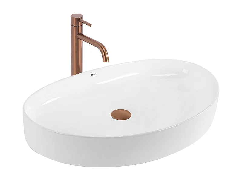 Aufsatzwaschbecken Rea Sabina 65 Oval White