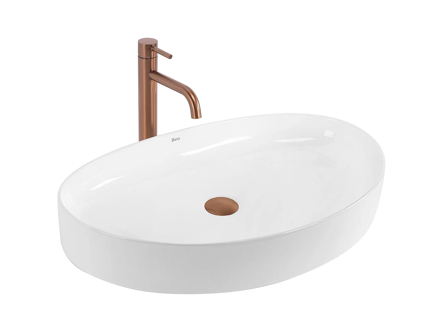 Aufsatzwaschbecken Rea Sabina 65 Oval White