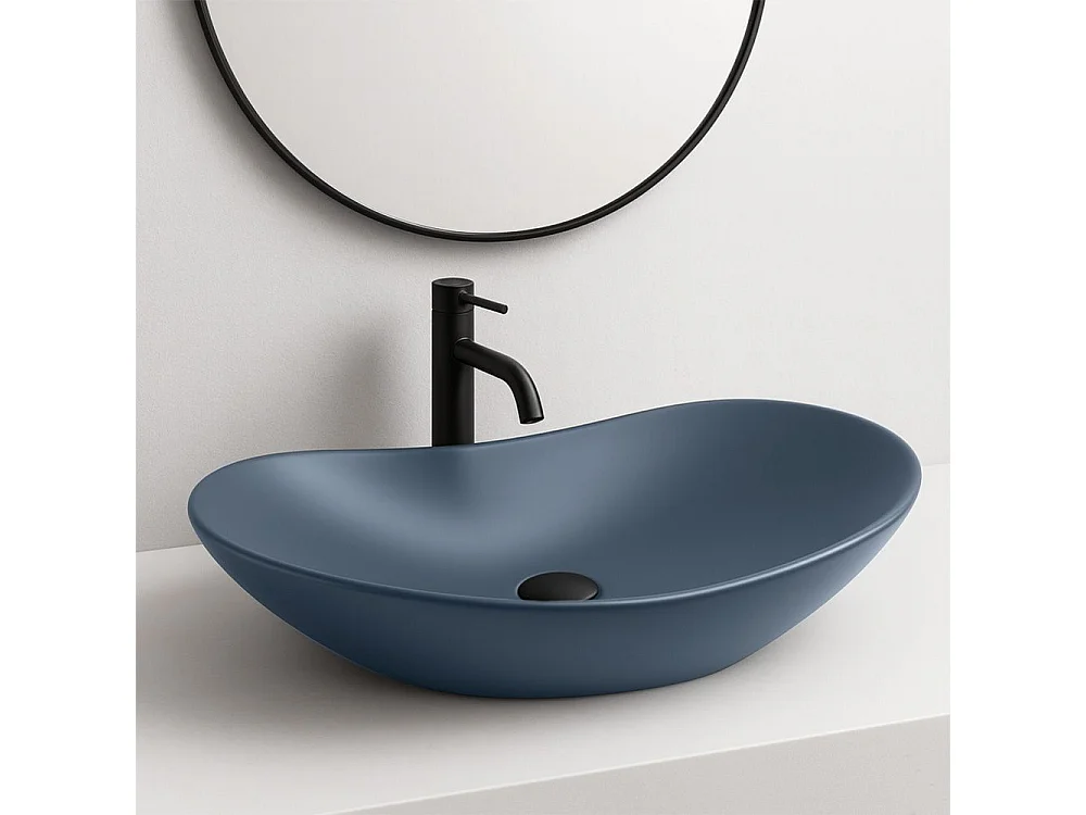 Vasque À Poser Rea Royal Oval Blue