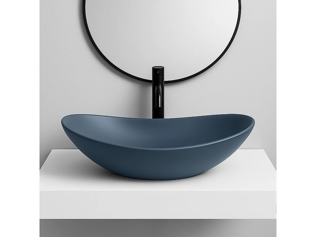 Vasque À Poser Rea Royal Oval Blue