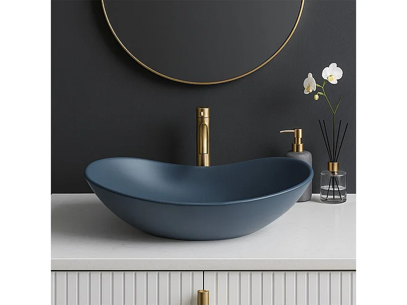 Vasque À Poser Rea Royal Oval Blue