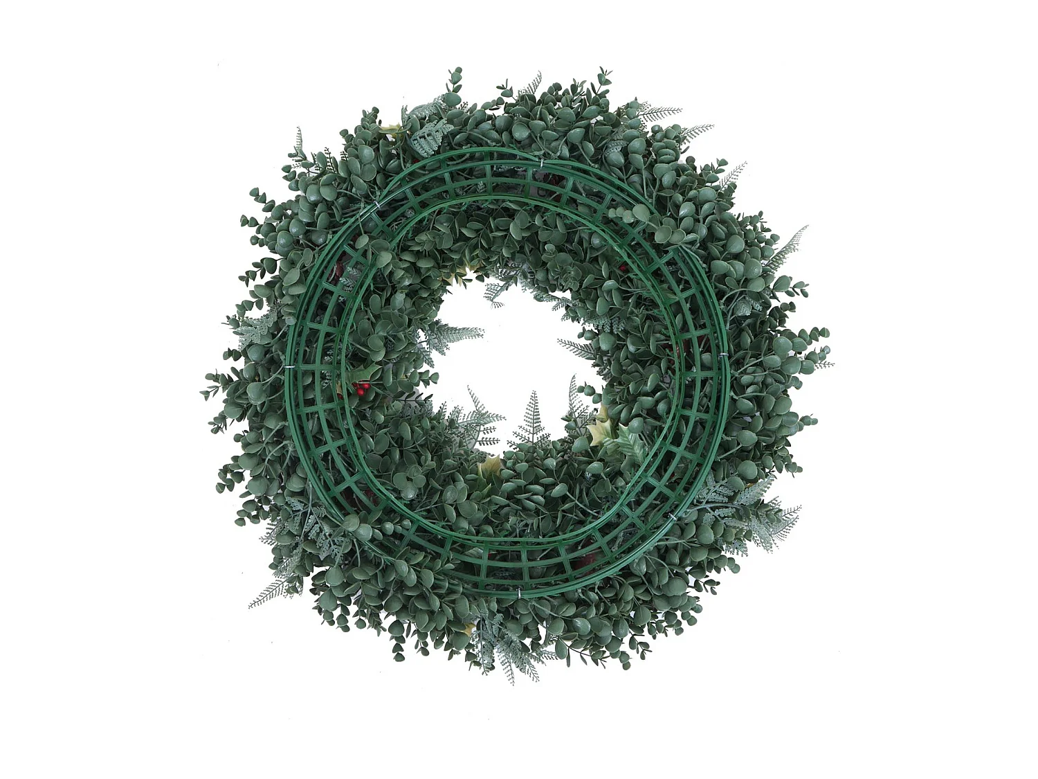 Couronne artificielle MCW-O98,  verte avec des baies rouges