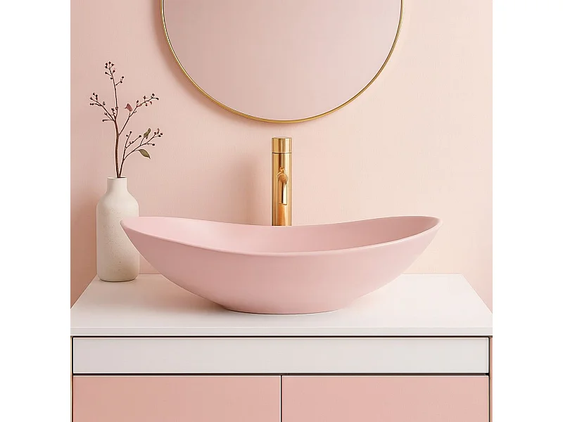Aufsatzwaschbecken Rea Royal Oval Pink
