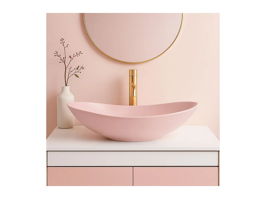 Aufsatzwaschbecken Rea Royal Oval Pink