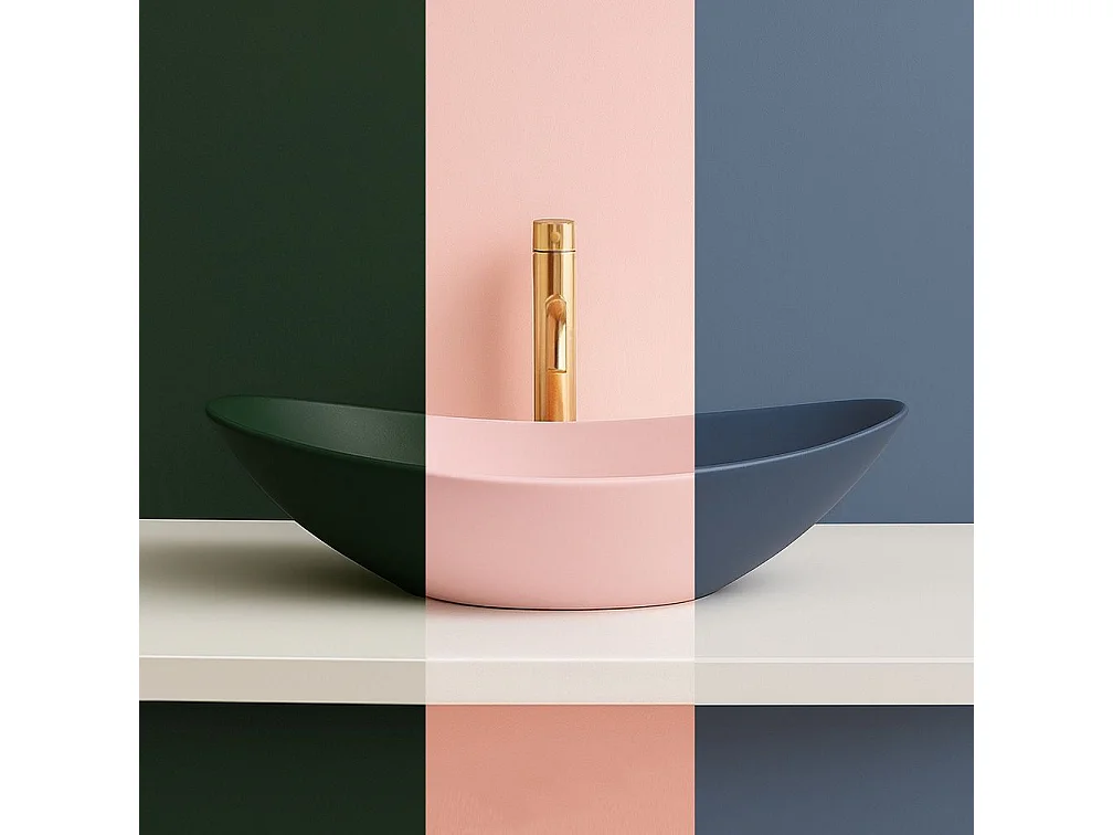 Lavabo Da Appoggio Rea Royal Oval Pink