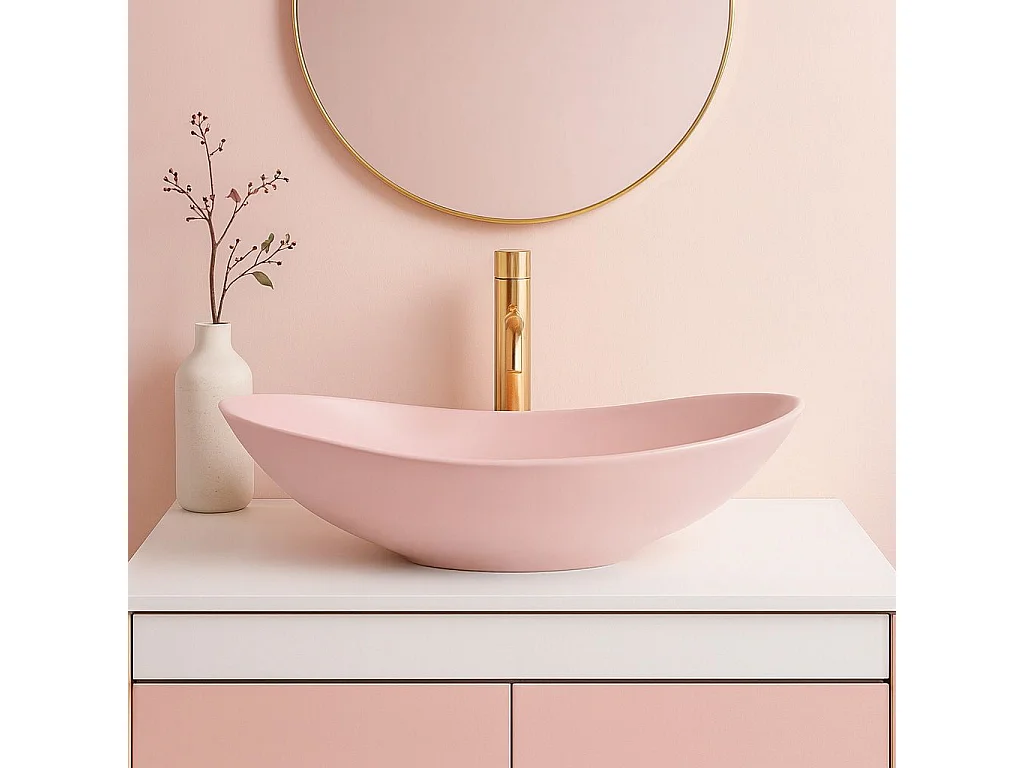 Opzetwastafel Rea Royal Oval Pink