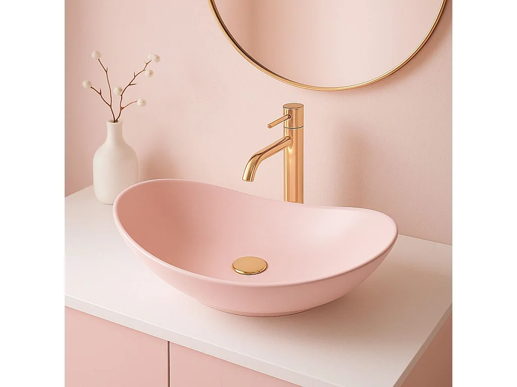 Opzetwastafel Rea Royal Oval Pink
