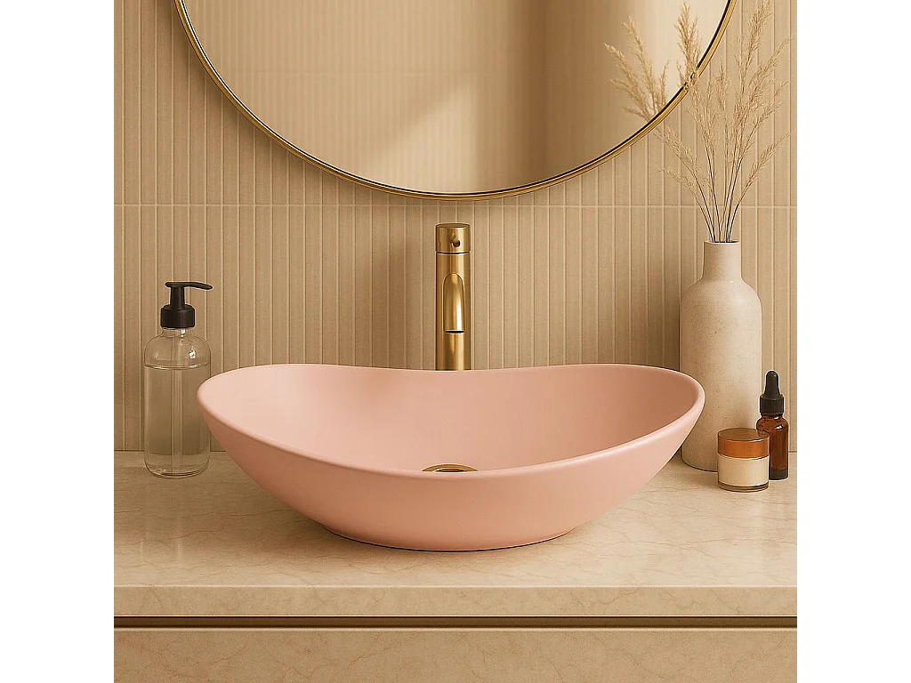 Opzetwastafel Rea Royal Oval Pink