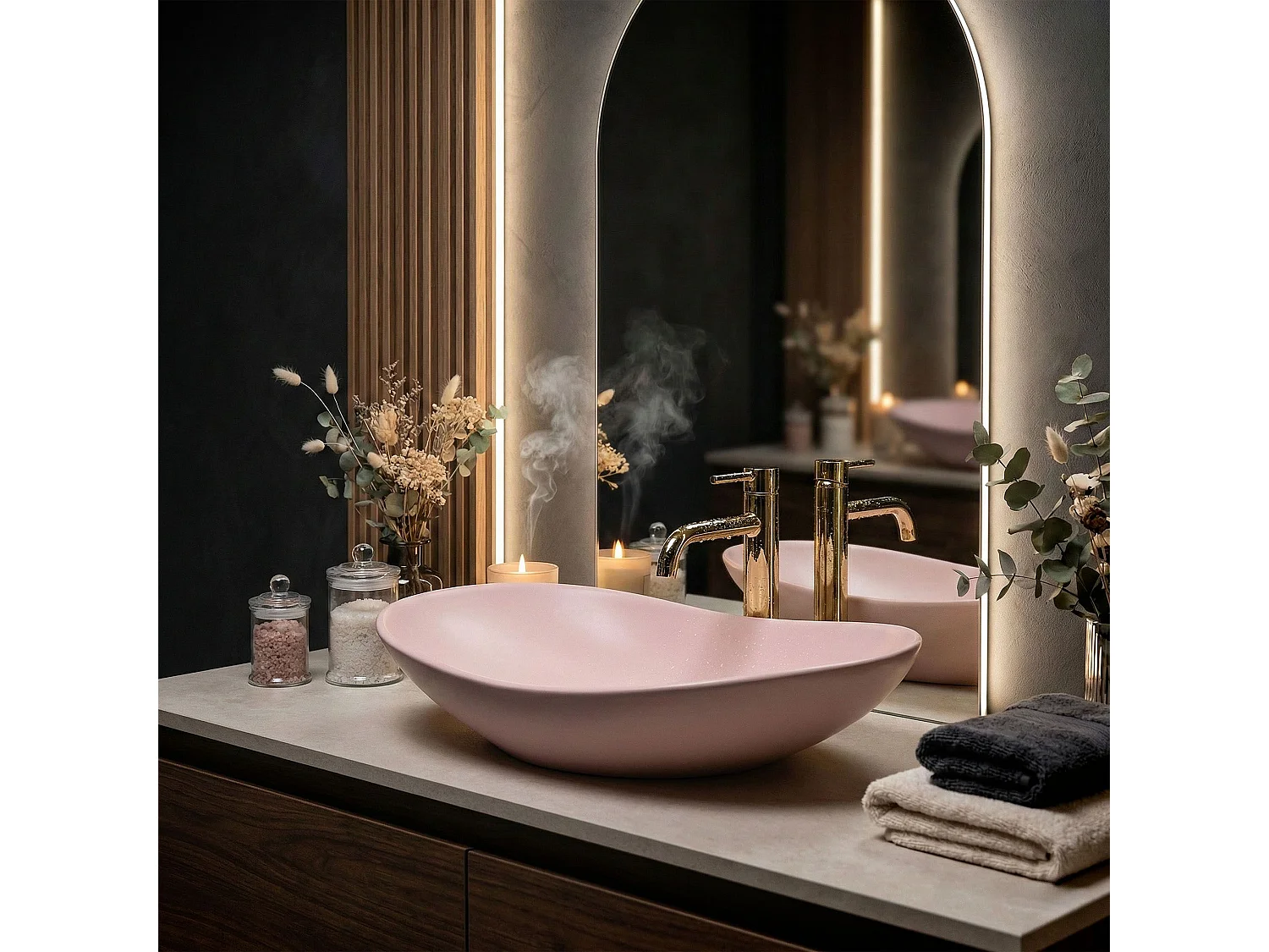 Opzetwastafel Rea Royal Oval Pink