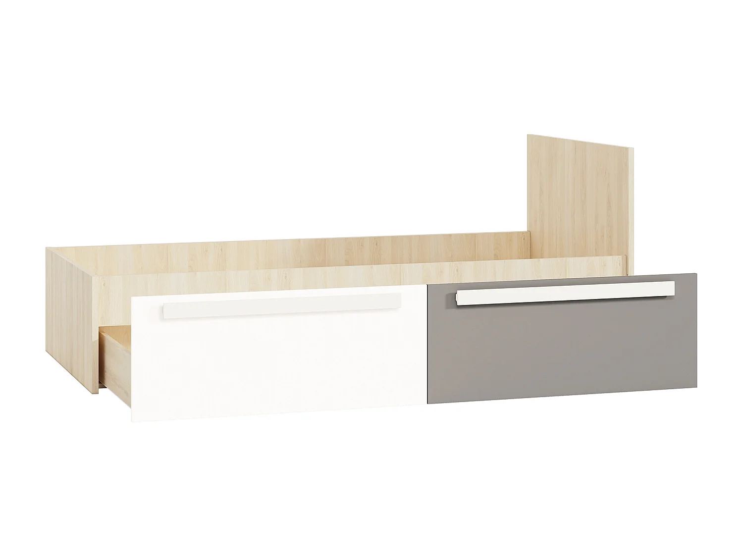 BETT Drop Fjord Buche - weiß - grau 97 / 205 / 81cm