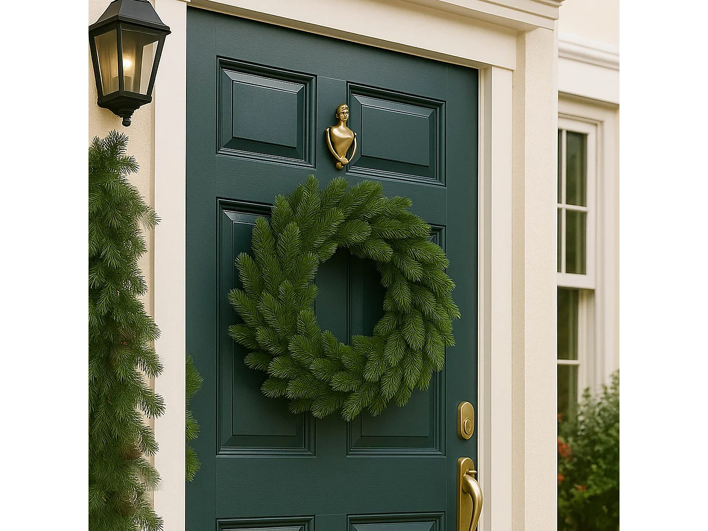 Couronne artificielle MCW-O98,  sapin vert