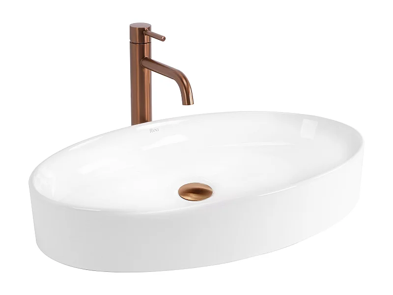 Lavabo Da Appoggio Rea Adriana Oval White