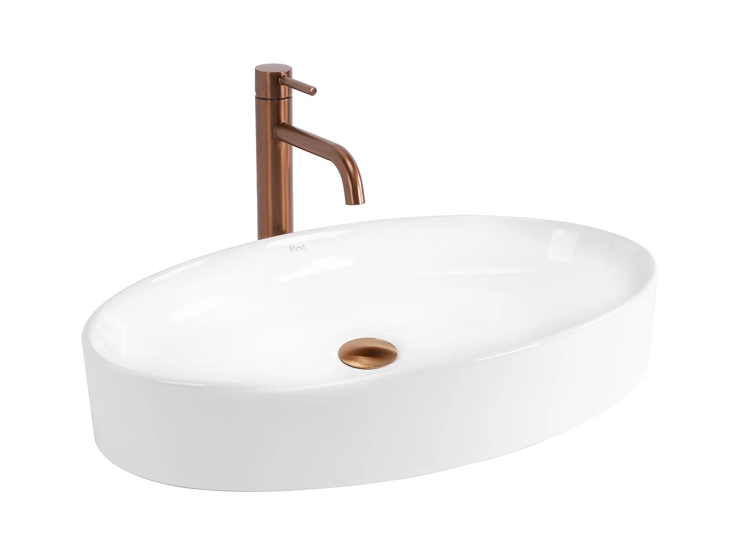 Lavabo Da Appoggio Rea Adriana Oval White
