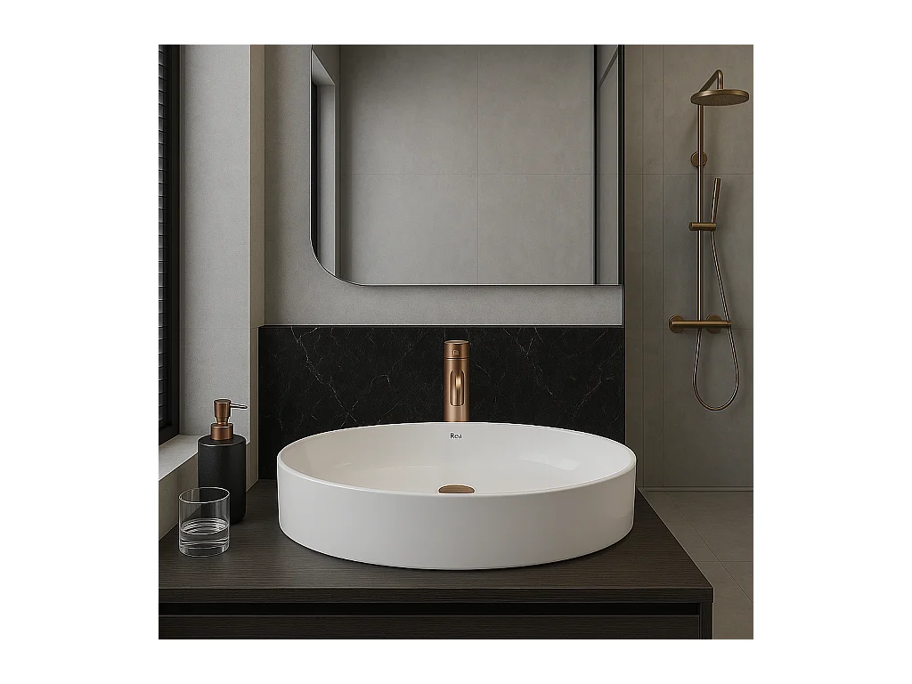 Lavabo Da Appoggio Rea Adriana Oval White
