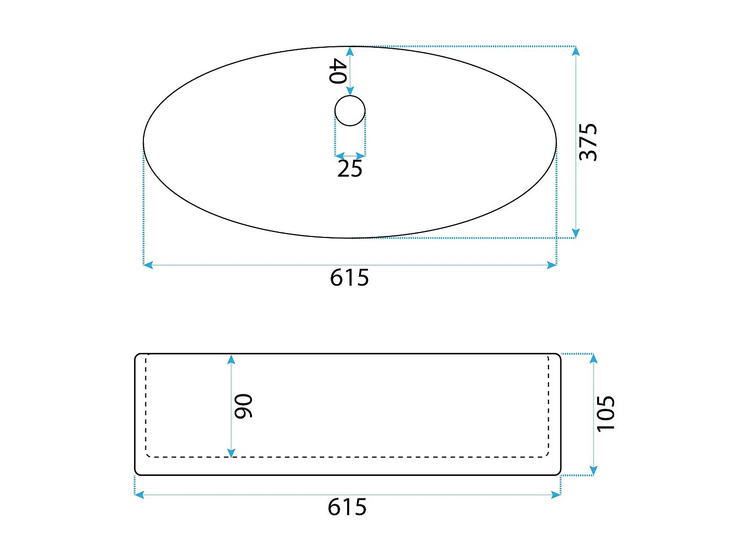 Vasque À Poser Rea Adriana Oval White