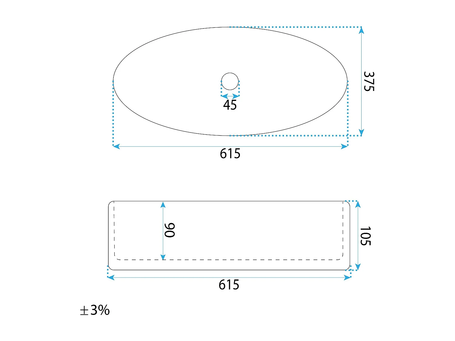 Lavatório De Apoio Rea Adriana Oval White