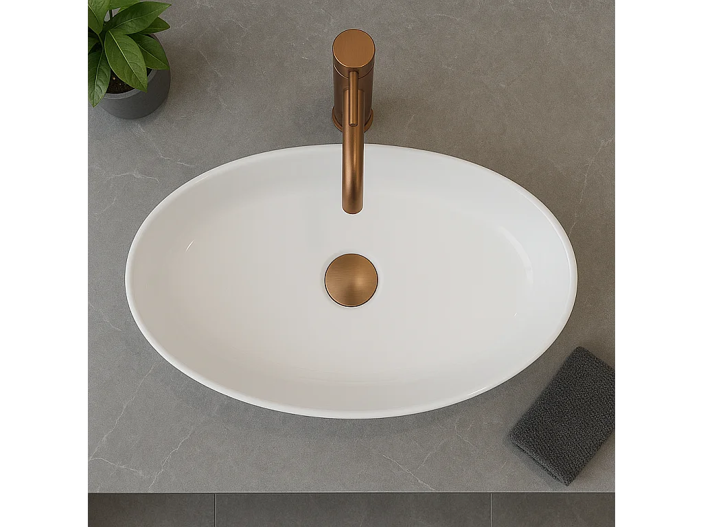 Vasque À Poser Rea Adriana Oval White