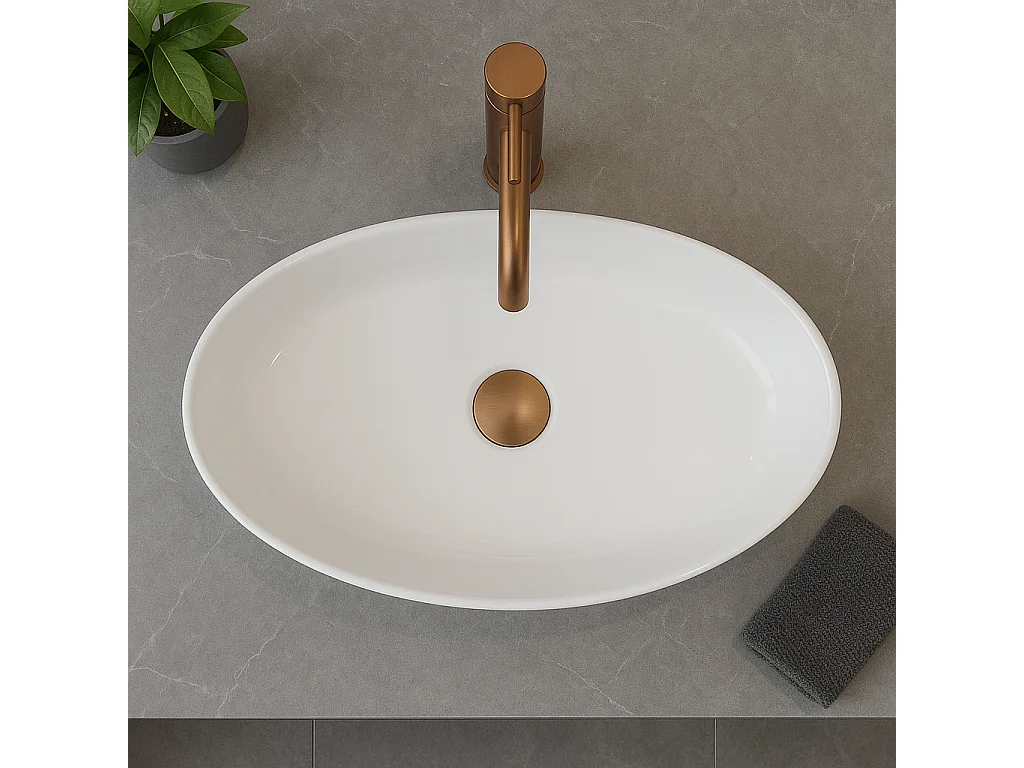 Lavatório De Apoio Rea Adriana Oval White