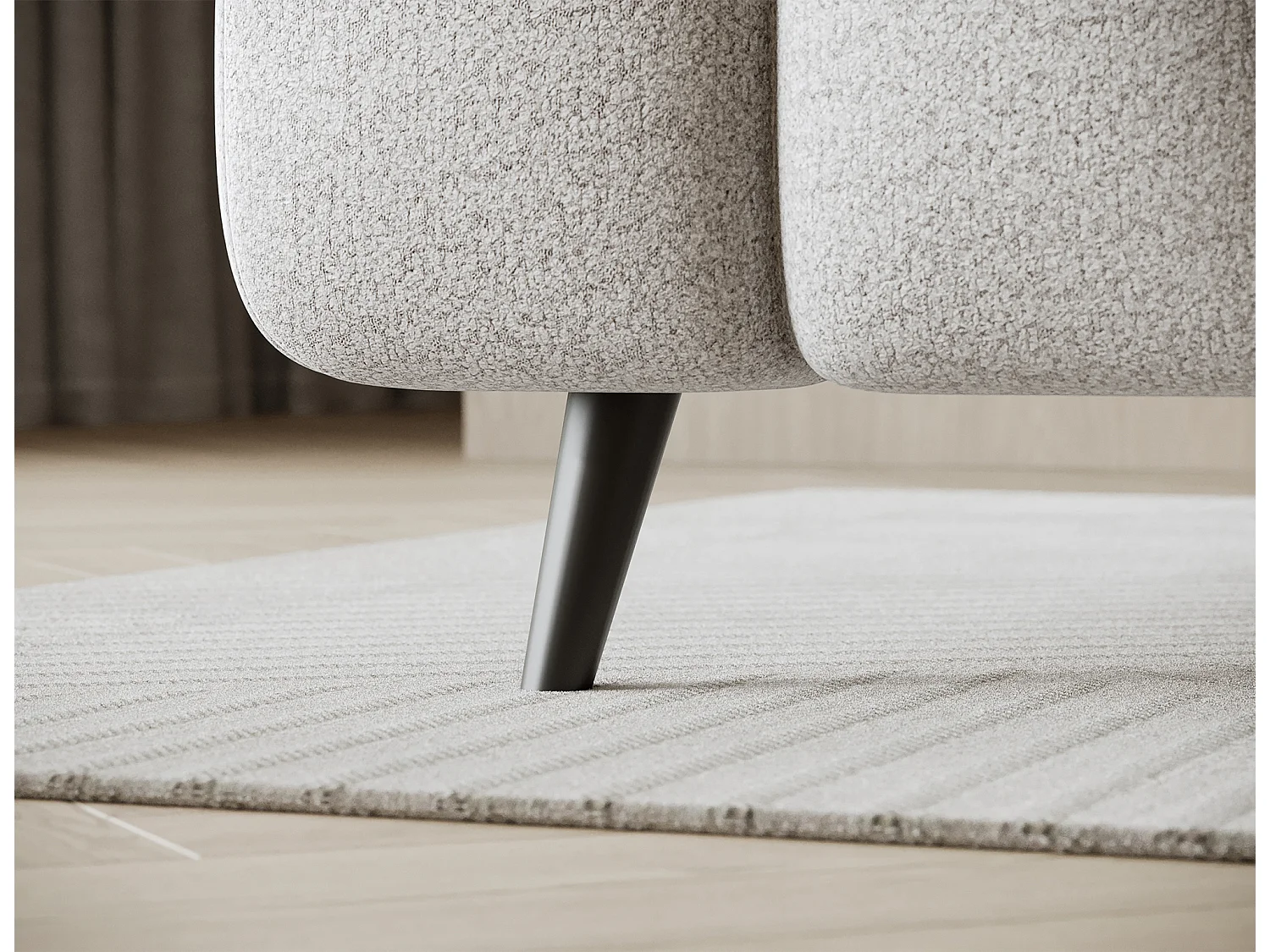 Letto box spring Damian/140x200/rivestimento in tessuto/Grigio