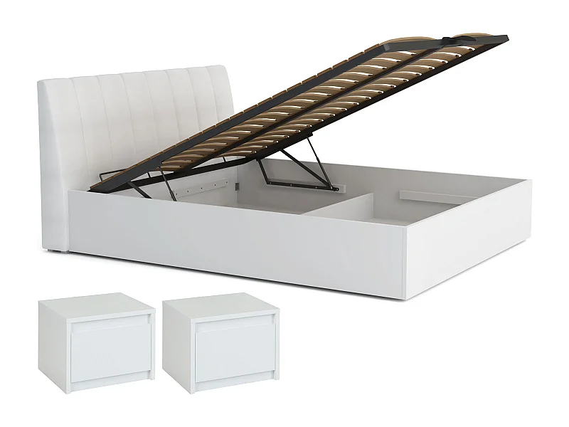 SCHLAFZIMMER-SET Italia weiß matt / weiß hochglanz 4-teilig