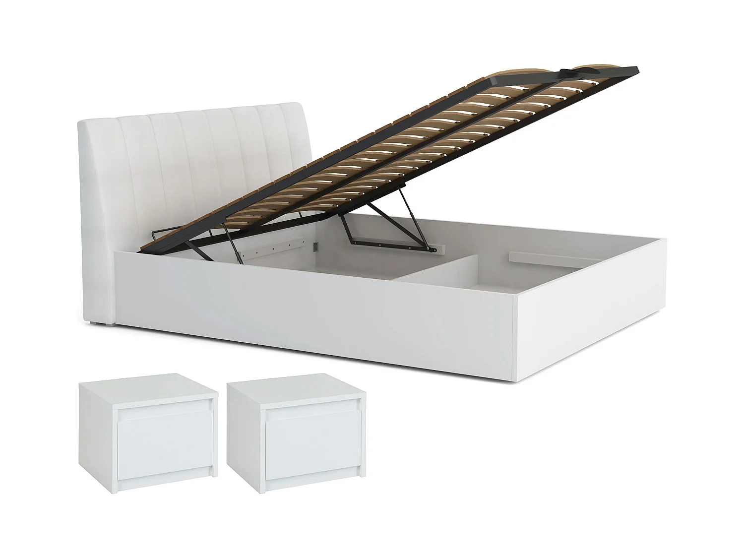 SCHLAFZIMMER-SET Italia weiß matt / weiß hochglanz 4-teilig