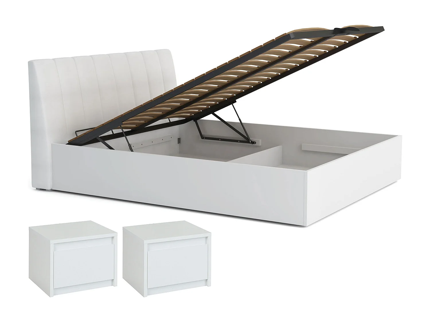 SCHLAFZIMMER-SET Italia weiß matt / weiß hochglanz 4-teilig