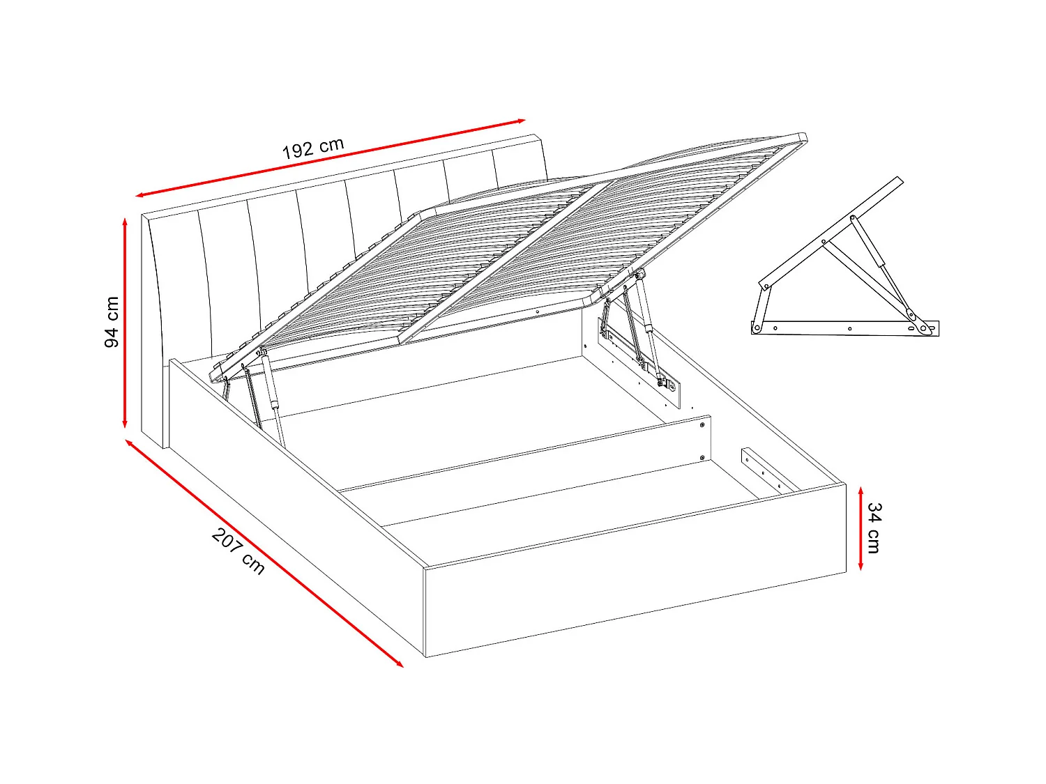 DOPPELBETT Italia weiß matt / weiß hochglanz 172 / 206,4 / 94cm