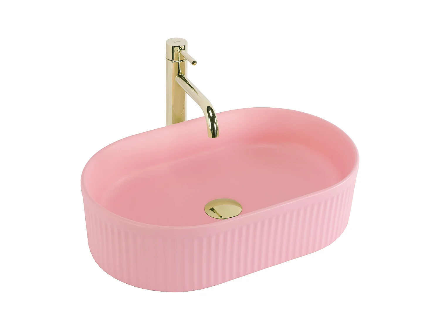 Aufsatzwaschbecken Rea Vanda Bubble Gum Matt Oval Pink
