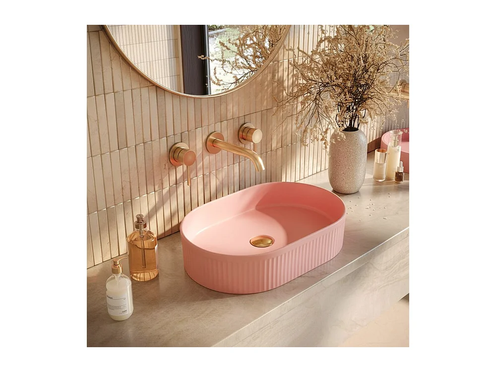 Aufsatzwaschbecken Rea Vanda Bubble Gum Matt Oval Pink