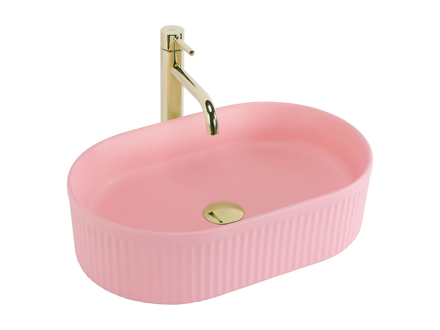 Vasque À Poser Rea Vanda Bubble Gum Matt Oval Pink