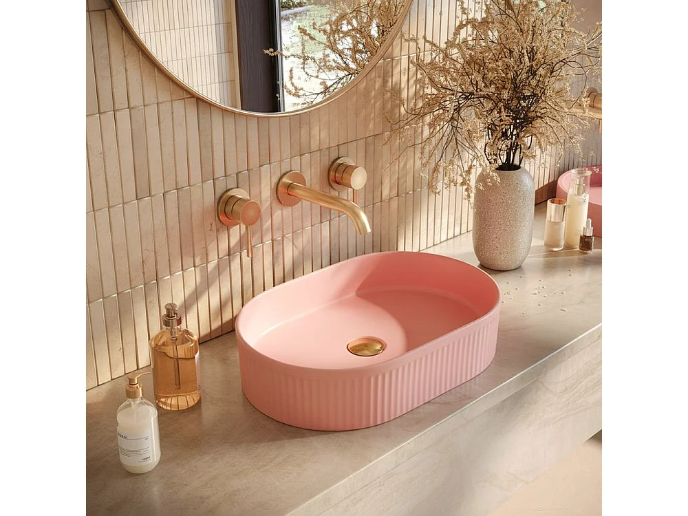 Opzetwastafel Rea Vanda Bubble Gum Matt Oval Pink